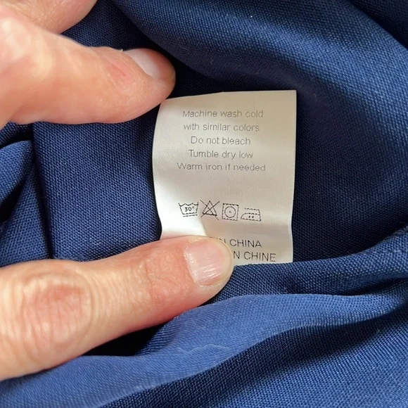 Zwurew V Neck Long Sleeve Rouched Bodice Dress in Navy Blue, Size XL - Picture 10 of 10